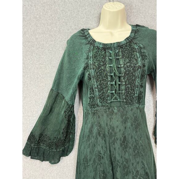 My Choice Embroidered Dress Size S Renaissance Witchy Fairygrunge Holiday Goblin - Picture 3 of 16
